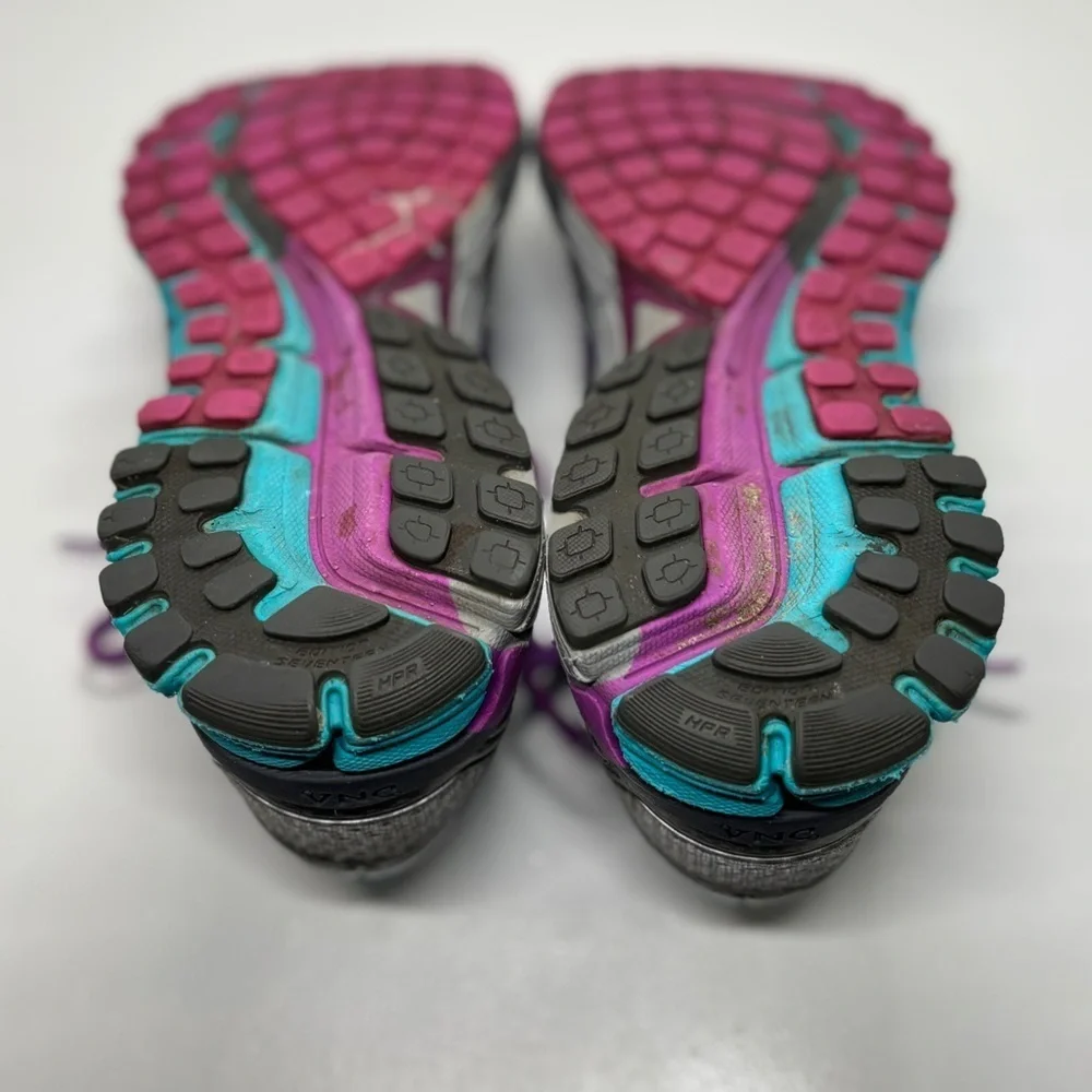Brooks Adrenaline GTS 17 Women’s Running Shoes Silver Purple Teal Size 11.5